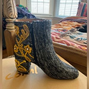 Coral Blue Booties from Anthropologie